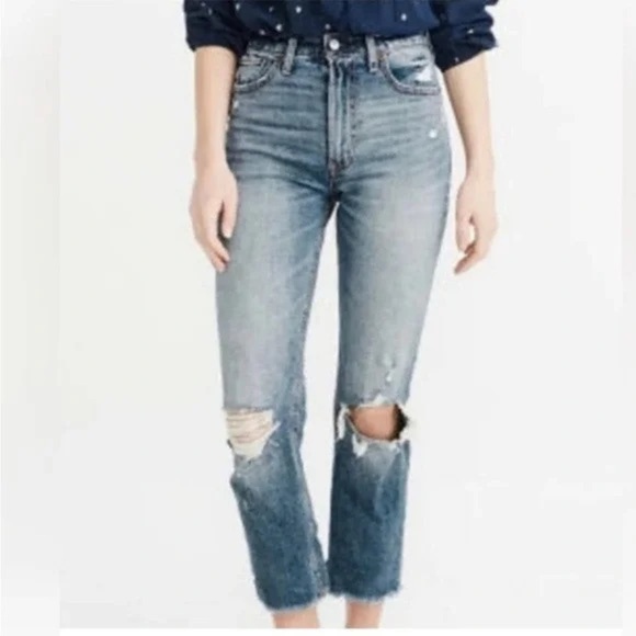 Abercrombie & Fitch Zoe Natural Rise Ankle Straight Jeans 25 0 high waist 90’s - Picture 1 of 8